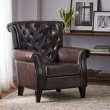 Christopher Knight Home® - Noble House - Greggory Oversized Tufted Hazelnut Brown Leather Club Chair