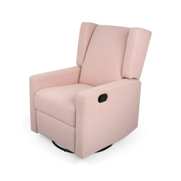 English Elm Christopher Knight Home® - Swivel Recliner Pushback Chair with Lever & Wingback Design, Space-Saving Swivel Recliner for Living Room Blush 67547.00
