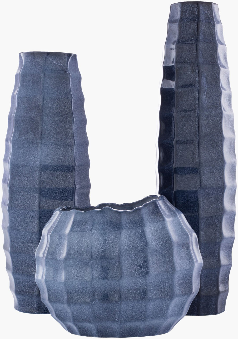 Surya Cirio Modern Decorative Accent Vase Set - Durable Ceramic, Weather-resistant, Stylish For Outdoors Cream Ceramic Cii001-set