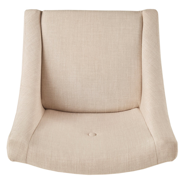 Homelegance By Top-Line Marsean Button Tufted Slope Arm Linen Dining Chairs (Set of 2) Natural Rubberwood