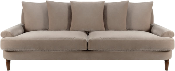 Cila CILA-002 29"H x 87"W x 40"D Sofa CILA-002  Upholstery: Medium Gray; Base: Dark Brown Surya