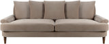 Cila CILA-002 29"H x 87"W x 40"D Sofa CILA-002  Upholstery: Medium Gray; Base: Dark Brown Surya