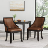 Christopher Knight Home® - Noble House - Thurber Contemporary Upholstered Birch Wood Dining Chairs - Set of 2