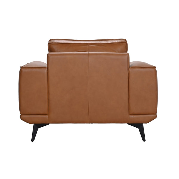 Porter Designs Porter Pirelli Midcentury Modern Full-grain Leather Chair With Honey-finished Rubberwood Base Brown Leather 02-204-03-0330