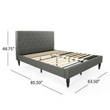 Christopher Knight Home® - Noble House - Atterbury Fully-Upholstered Queen-Size Platform Bed Frame