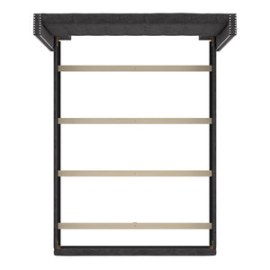 Homelegance By Top-Line Harlyn Tufted Linen Wingback Bed Dark Grey Linen