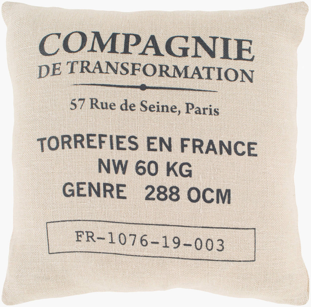 Surya Circa 18"L X 18"W Farmhouse Cottage Jute Accent Pillow – Cozy, Stylish, And Easy To Maintain Decor Cream Jute,Jute Cir004-1818d