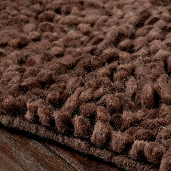 Surya Cirrus 5' X 8' Handmade Wool Rug - Modern High Pile Design For Durable, Charming Home Decor Dark Brown Wool Cirrus4-58