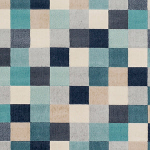 Livabliss City Geometric Accent Rug Polypropylene Machine Woven in Turkey for Entryway or Bedroom Aqua, Charcoal 2' x 2'11" CIT2310-23
