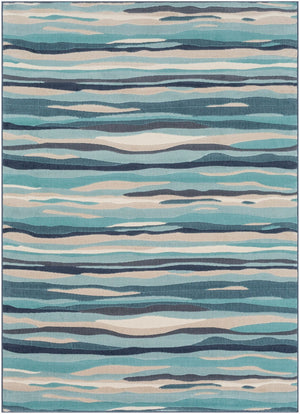 Livabliss City Geometric Polypropylene Area Rug Mid Century Modern Accent for Living Rooms Aqua, Light Bei 5'3" x 7'3" CIT2321-5373
