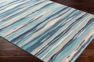 Livabliss City Geometric Polypropylene Area Rug Mid Century Modern Accent for Living Rooms Aqua, Light Bei 5'3" x 7'3" CIT2321-5373