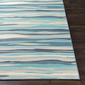 Livabliss City Geometric Polypropylene Area Rug Mid Century Modern Accent for Living Rooms Aqua, Light Bei 5'3" x 7'3" CIT2321-5373