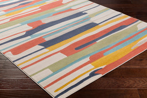 Livabliss City Geometric Polypropylene Area Rug Turkish Woven for Entryways and High Traffic Spaces Orange, Charcoa 5'3" x 7'3" CIT2339-5373