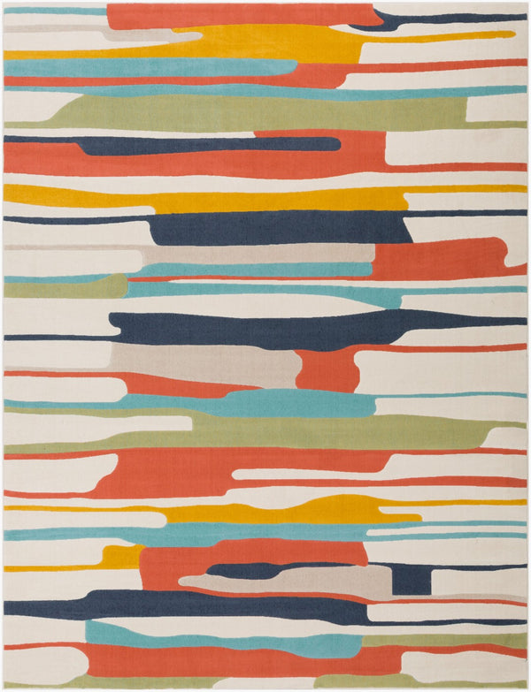 Livabliss City Geometric Polypropylene Area Rug Turkish Woven for Entryways and High Traffic Spaces Orange, Charcoa 7'9" x 10'2" CIT2339-710103