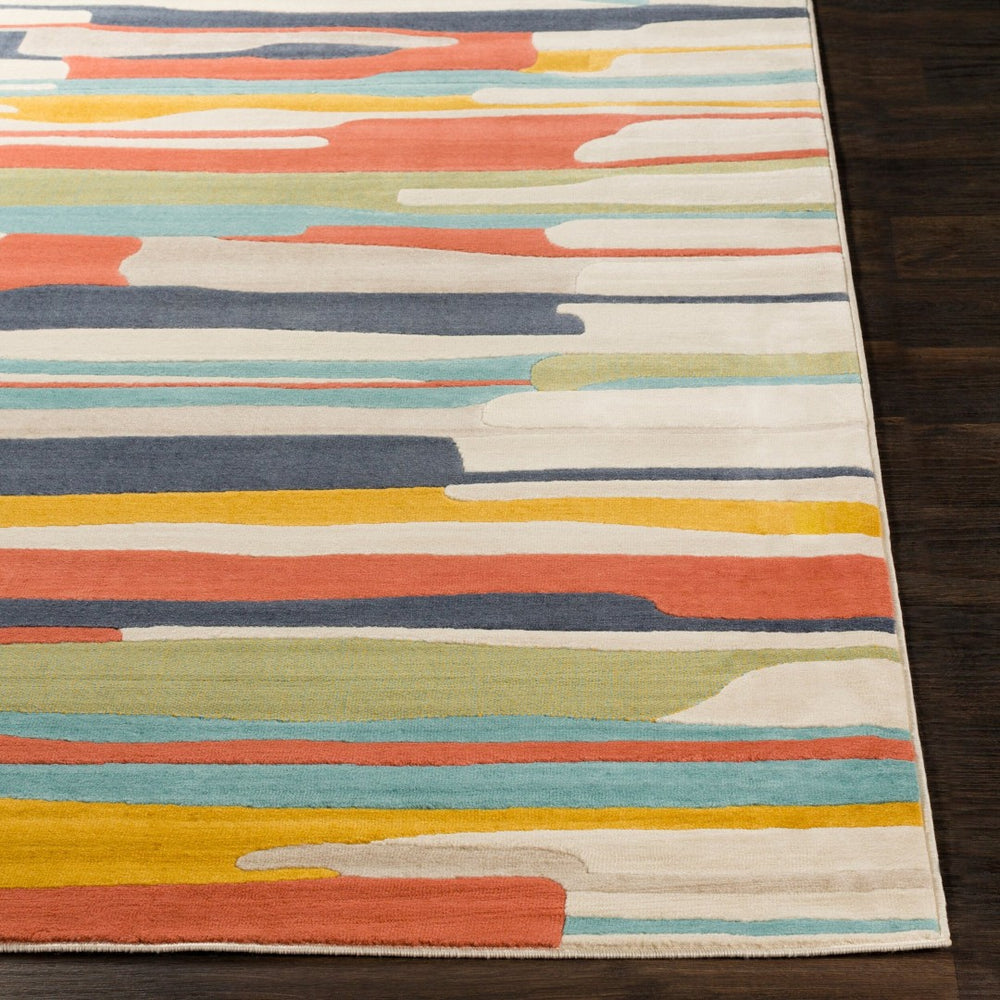 Livabliss City Geometric Polypropylene Area Rug Turkish Woven for Entryways and High Traffic Spaces Orange, Charcoa 2'7" x 7'3" CIT2339-2773