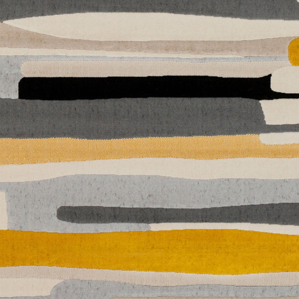 Livabliss City Geometric Polypropylene Area Rug Turkey Woven Urban Modern Entryway Accent Mustard, Black 6'7" x 9' CIT2340-679