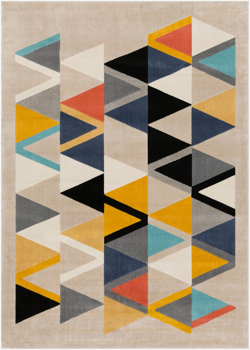Livabliss City Machine Woven Polypropylene Mid-century Modern Rug for Entryway Bedroom Accent Mustard, Aqua 2' x 2'11" CIT2350-23