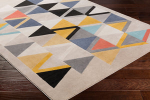 Livabliss City Machine Woven Polypropylene Mid-century Modern Rug for Entryway Bedroom Accent Mustard, Aqua 7'9" x 10'2" CIT2350-710103