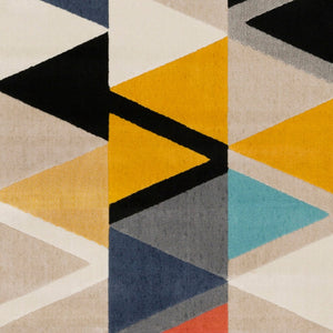 Livabliss City Machine Woven Polypropylene Mid-century Modern Rug for Entryway Bedroom Accent Mustard, Aqua 7'9" x 10'2" CIT2350-710103