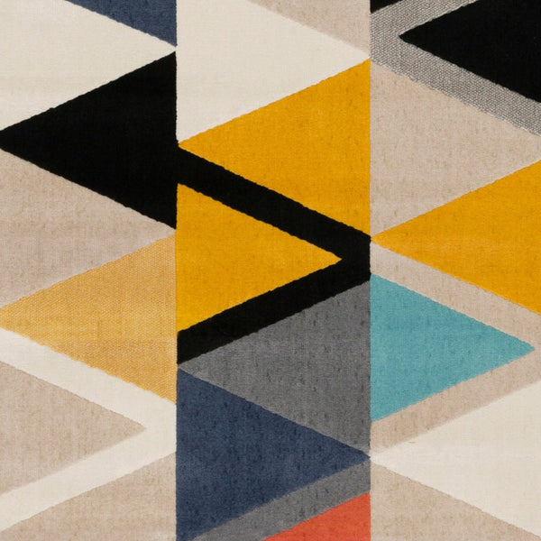 Livabliss City Machine Woven Polypropylene Mid-century Modern Rug for Entryway Bedroom Accent Mustard, Aqua 7'9" x 10'2" CIT2350-710103