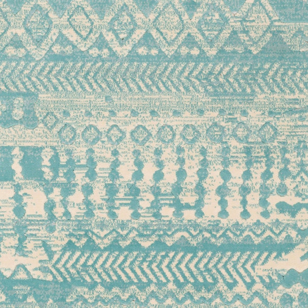 Livabliss City Machine Woven Polypropylene Accent Rug Durable Indoor Outdoor Small Space Pattern Aqua, Light Bei 7'3" x 2'8" CIT2363-2773