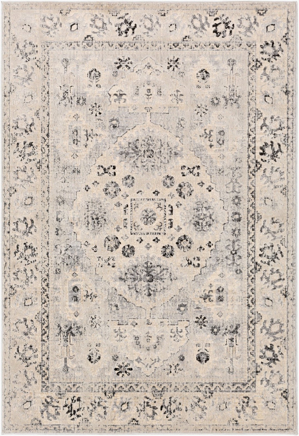 Livabliss City Machine Woven Polypropylene Runner Rug for Hallways Entryways and Bedside Areas Charcoal, Black 5'3" x 7'3" CIT2365-5373