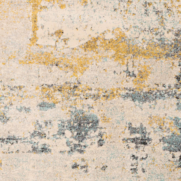 Livabliss City Machine Woven Polypropylene Runner Rug Mid-century Modern Hallway Entryway Accent Mustard, Aqua 5'3" x 7'3" CIT2378-5373