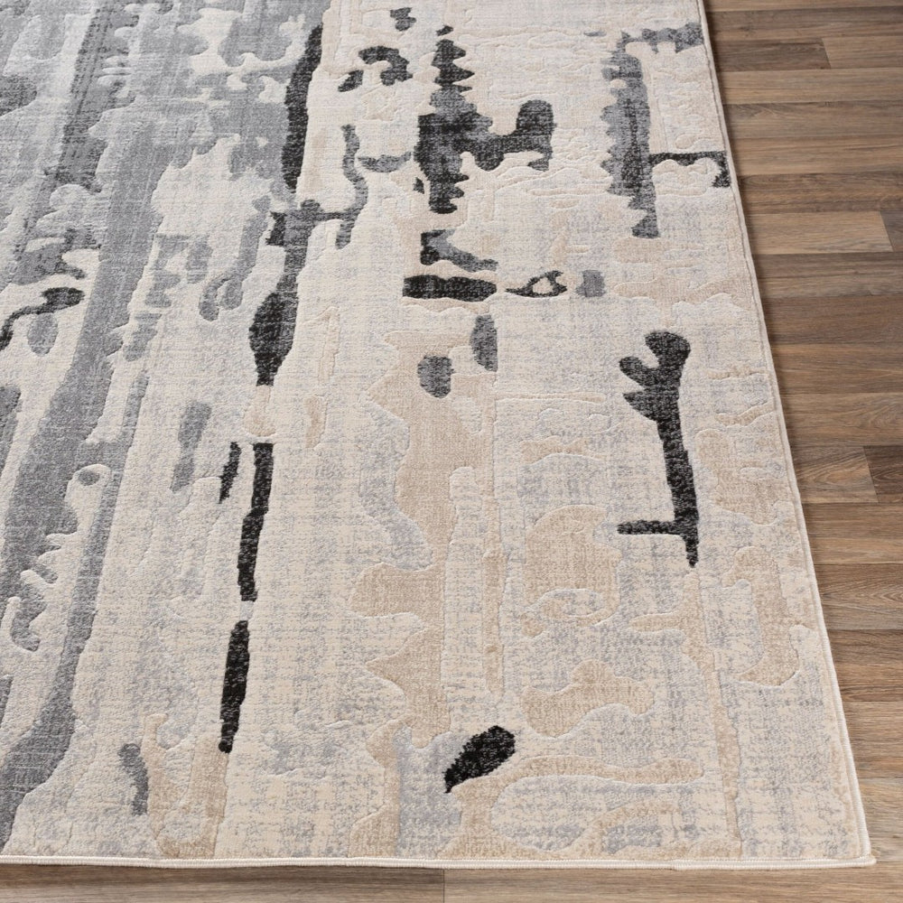 Livabliss City Collection Geometric Machine Woven Polypropylene Rug for Modern Entryways Charcoal, Light 2' x 2'11" CIT2383-23
