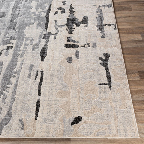 Livabliss City Collection Geometric Machine Woven Polypropylene Rug for Modern Entryways Charcoal, Light 2' x 2'11" CIT2383-23