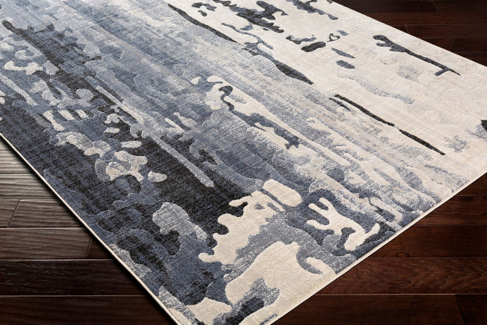 Livabliss City Bold Pattern Polypropylene Accent Rug for Entryways Bedside and High Traffic Spaces Charcoal, Black 2' x 2'11" CIT2384-23