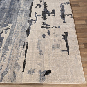 Livabliss City Bold Pattern Polypropylene Accent Rug for Entryways Bedside and High Traffic Spaces Charcoal, Black 2' x 2'11" CIT2384-23