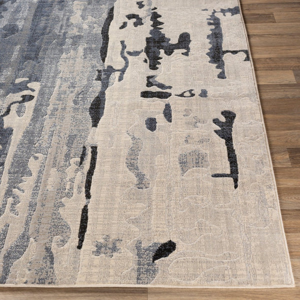 Livabliss City Bold Pattern Polypropylene Accent Rug for Entryways Bedside and High Traffic Spaces Charcoal, Black 2' x 2'11" CIT2384-23