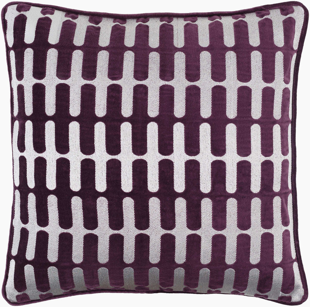 Surya Connecticut Modern Elegant 18" Accent Pillow - Soft Cotton Decor For Stylish Living Spaces! Dark Purple Cotton,Cotton Ciu001-2222p