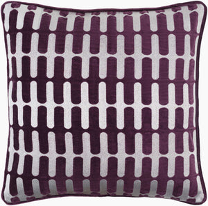 Surya Connecticut Modern Elegant 18" Accent Pillow - Soft Cotton Decor For Stylish Living Spaces! Dark Purple Cotton,Cotton Ciu001-2222p