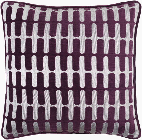 Surya Connecticut Modern Elegant 18" Accent Pillow - Soft Cotton Decor For Stylish Living Spaces! Dark Purple Cotton,Cotton Ciu001-2222p