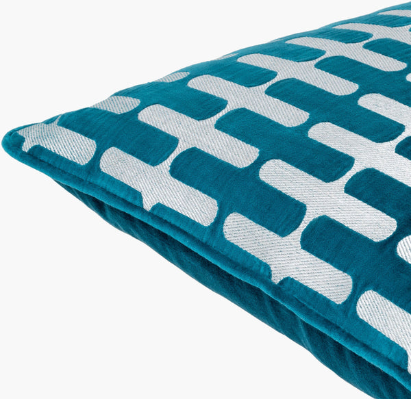 Surya Connecticut Modern Elegant 18" Accent Pillow - Soft Cotton Decor For Stylish Living Spaces! Deep Teal Cotton,Cotton Ciu002-1818d