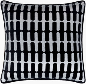 Surya Connecticut Modern Elegant 18" Accent Pillow - Soft Cotton Decor For Stylish Living Spaces! Black Cotton,Cotton Ciu003-2020d