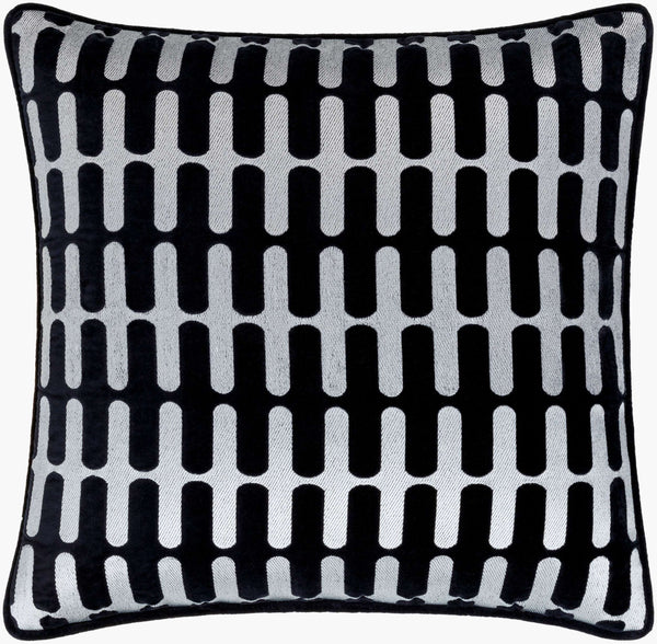 Surya Connecticut Modern Elegant 18" Accent Pillow - Soft Cotton Decor For Stylish Living Spaces! Black Cotton,Cotton Ciu003-2020d