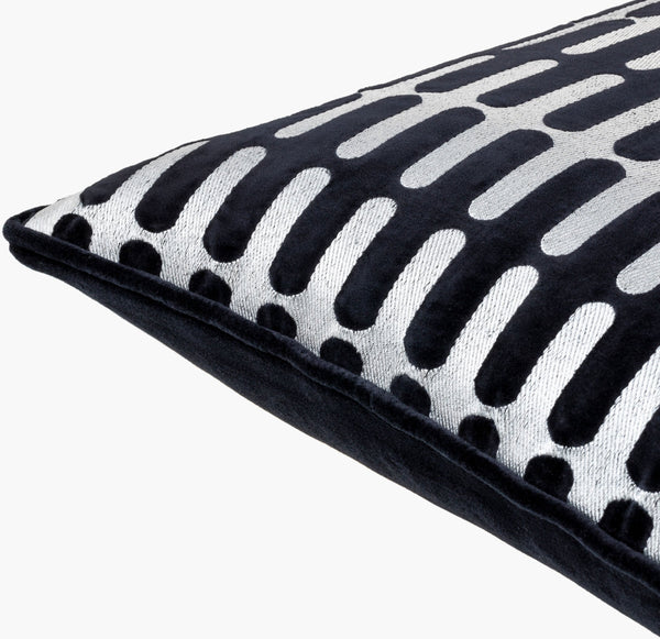 Surya Connecticut Modern Elegant 18" Accent Pillow - Soft Cotton Decor For Stylish Living Spaces! Black Cotton,Cotton Ciu003-2020d