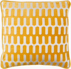 Surya Connecticut Modern Elegant 18" Accent Pillow - Soft Cotton Decor For Stylish Living Spaces! Mustard Cotton,Cotton Ciu006-2222d
