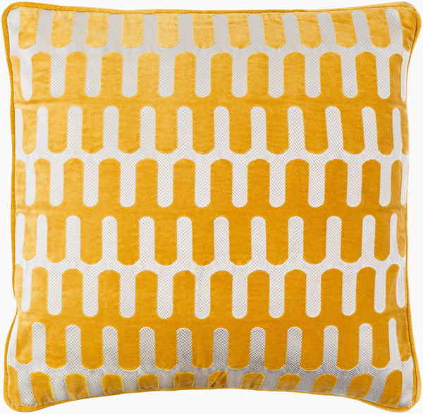 Surya Connecticut Modern Elegant 18" Accent Pillow - Soft Cotton Decor For Stylish Living Spaces! Mustard Cotton,Cotton Ciu006-2222d