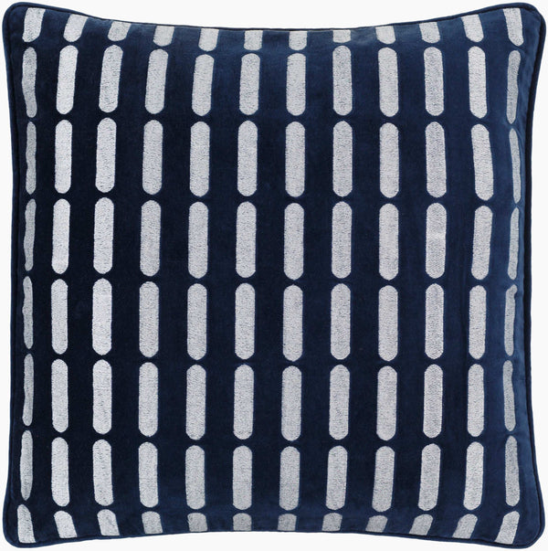 Surya Connecticut Modern Elegant 18" Accent Pillow - Soft Cotton Decor For Stylish Living Spaces! Dark Blue Cotton,Cotton Ciu007-2222p