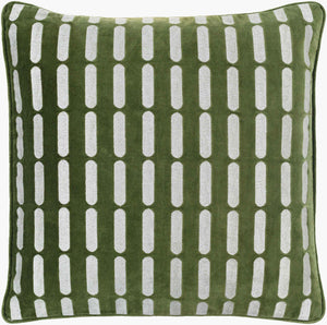 Surya Connecticut Modern Elegant 18" Accent Pillow - Soft Cotton Decor For Stylish Living Spaces! Medium Green Cotton,Cotton Ciu008-1818p