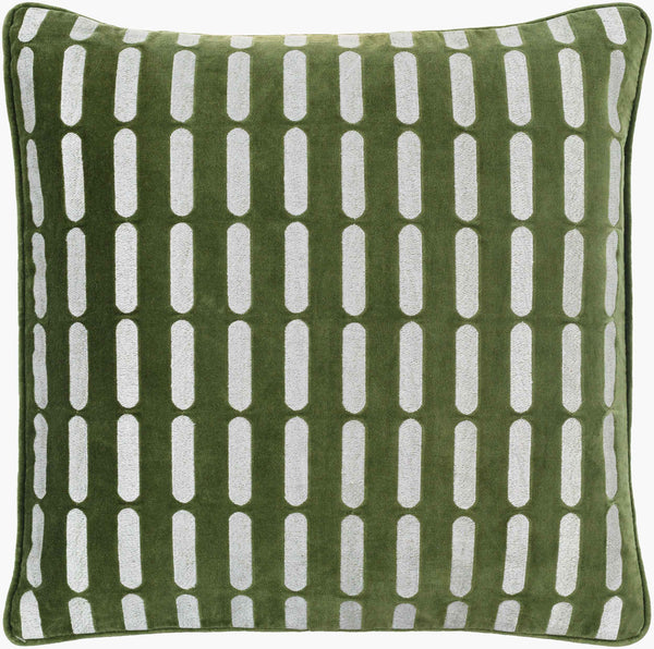 Surya Connecticut Modern Elegant 18" Accent Pillow - Soft Cotton Decor For Stylish Living Spaces! Medium Green Cotton,Cotton Ciu008-1818p