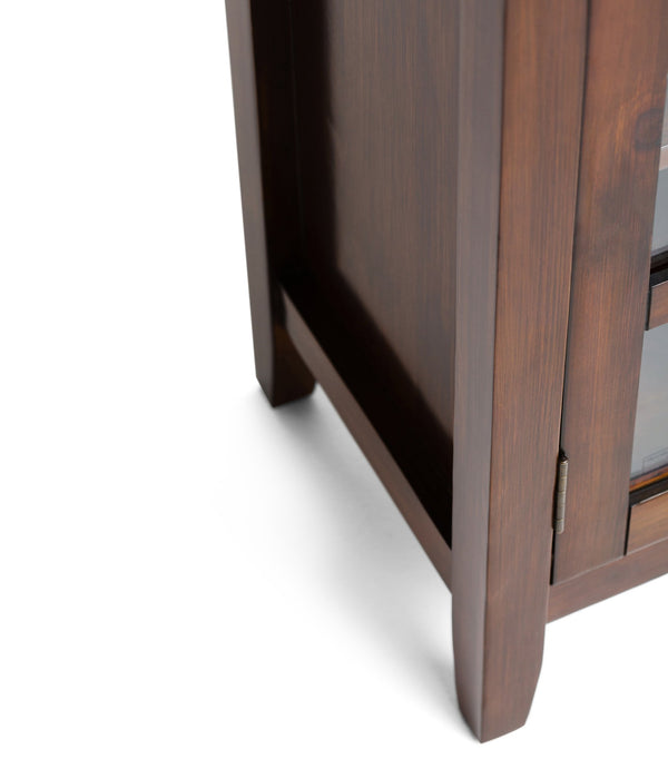 English Elm Artisan Medium Storage Cabinet – Handcrafted Russet Brown With Glass Doors For Stylish Organization B136P159470
