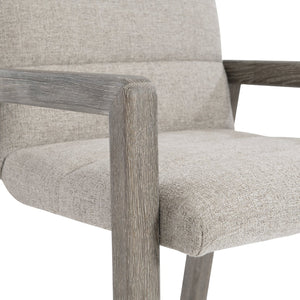 Bernhardt Bernhardt Monolith Arm Chair In Wirebrushed White Oak Puma Finish — Rustic Modern Upholstered Seating, Durable Performance Fabric 343544
