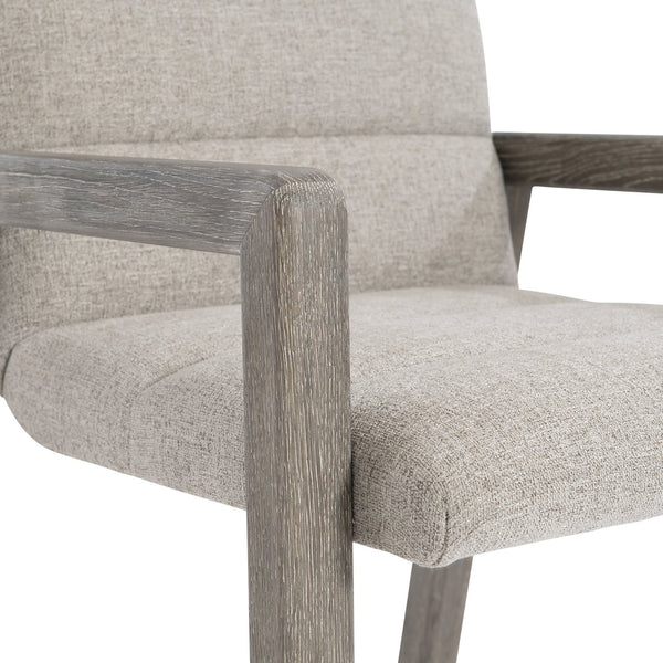 Bernhardt Bernhardt Monolith Arm Chair In Wirebrushed White Oak Puma Finish — Rustic Modern Upholstered Seating, Durable Performance Fabric 343544