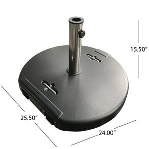 English Elm Christopher Knight Home® - MOTA Concrete Umbrella Base Round 132 lbs – Black, Stainless Steel Collar, Stable 13ft Support 62766.00BLK