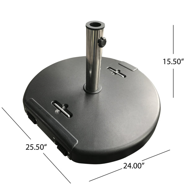 English Elm Christopher Knight Home® - MOTA Concrete Umbrella Base Round 132 lbs – Black, Stainless Steel Collar, Stable 13ft Support 62766.00BLK