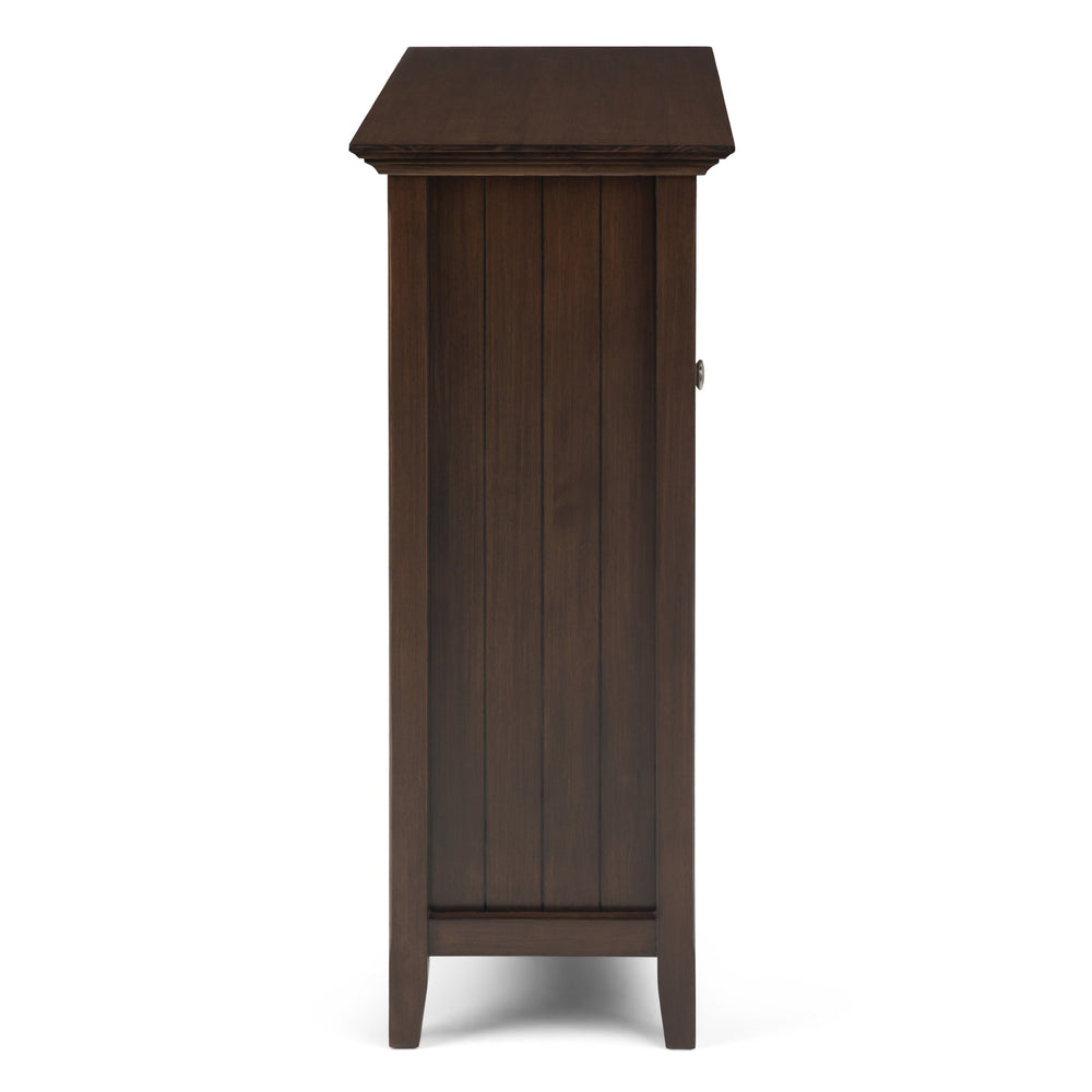 English Elm Acadian 39-Inch Wide Solid Wood Transitional Storage Cabinet With Adjustable Shelves & Glass Doors B136P159678